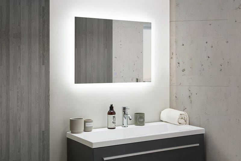 Speil Purefoy LED 60x80 cm - Sølv - Baderomsspeil med belysning - Speil - Baderomsspeil