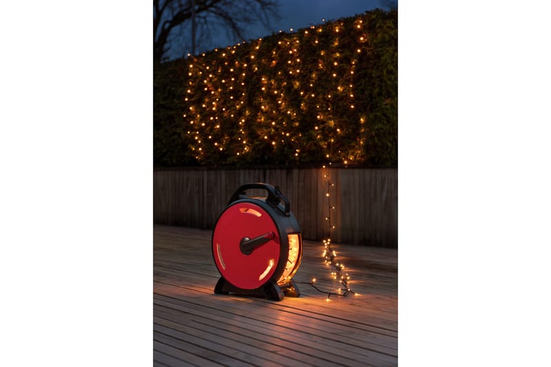 Kabelsnelle, 1000 amber LED Svart/Rød - Konstsmide - Belysning - Dekorasjonsbelysning - Dekorativ utendørsbelysning - Lyslenke utendørs