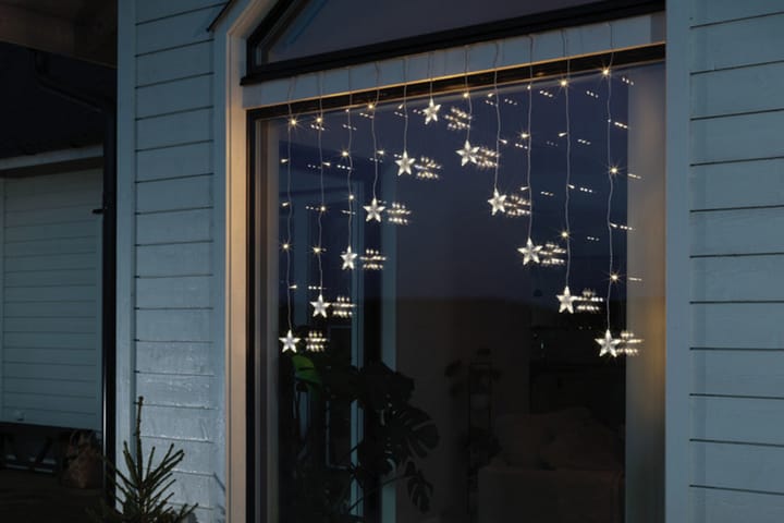 Gardinslynge 11 stjerner LED Transparent - Konstsmide - Interiør - Innredning til barnerom - Barnelamper - Lysslynge barnerom