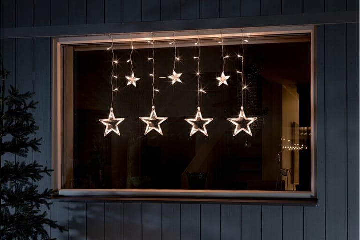Gardinslynge 7 stjerner Transparent - Konstsmide - Belysning - Dekorasjonsbelysning