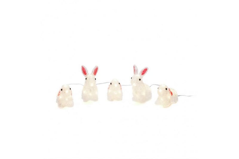Kaniner akryl 5 stk 40 LED Transparent - Konstsmide - Belysning - Dekorasjonsbelysning