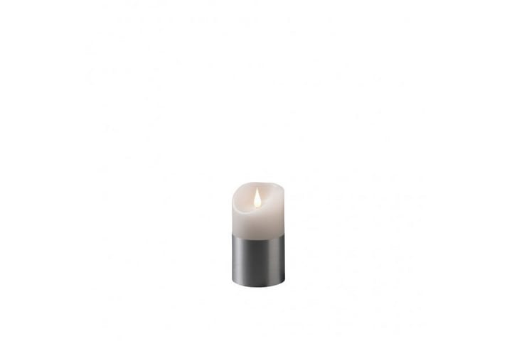 Vokslys med sølvfolie 13,5cm Hvit/Svart - Konstsmide - Belysning - Dekorasjonsbelysning - Dekorativ innendørsbelysning - Batteridrevne lys