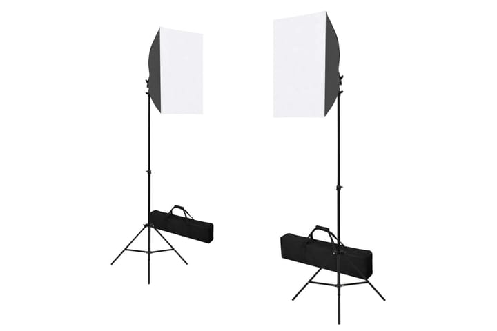 Fotostudiosett med softbokslys, bakgrunn og reflektor - Belysning - Innendørsbelysning & Lamper - Fotobelysning & studiobelysning