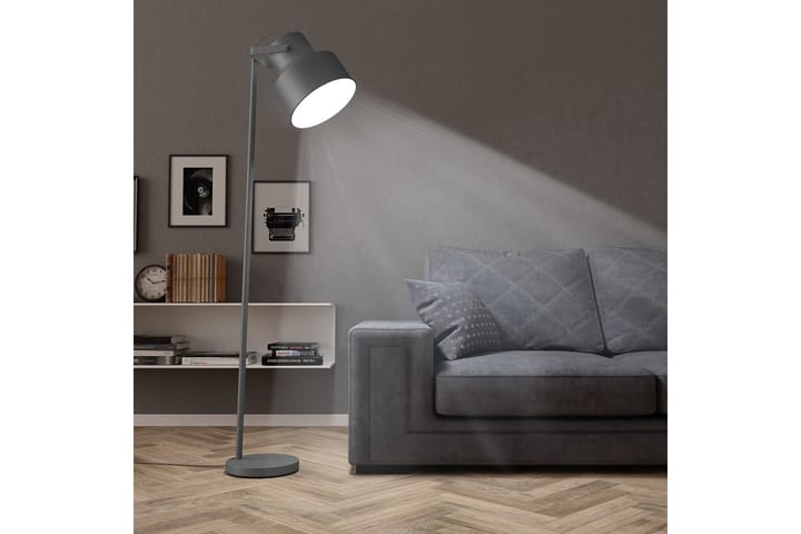 Gulvlampe metall grå E27 - Belysning - Innendørsbelysning & Lamper - Gulvlampe