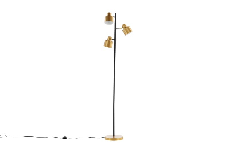 Gulvlampe Vifte 3 Lamper 31 cm - Svart / Messing - Belysning - Innendørsbelysning & Lamper - Gulvlampe - Trearmet gulvlampe