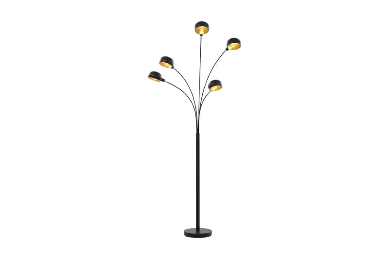 Stående lampe 200 cm 5 x E14 svart og gull - Svart - Belysning - Innendørsbelysning & Lamper - Lamper gang