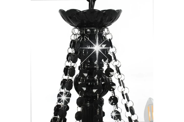 Lysekrone med perler svart 12 x E14 pӕrer - Svart - Belysning - Innendørsbelysning & Lamper - Taklampe - Krystallkrone & takkrone