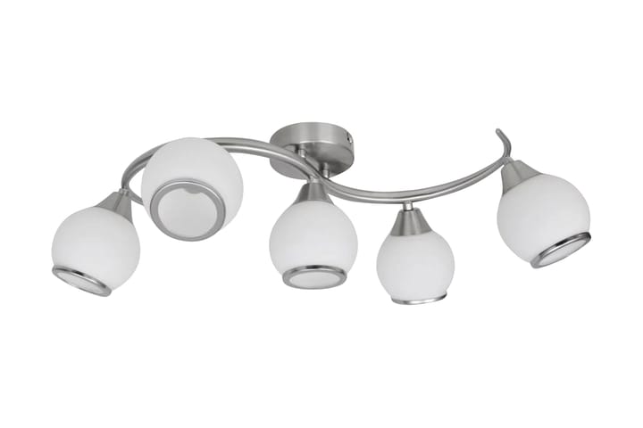 240987 Taklampe med glasskuler på vinkelspor - Hvit - Belysning - Innendørsbelysning & Lamper - Plafondlampe