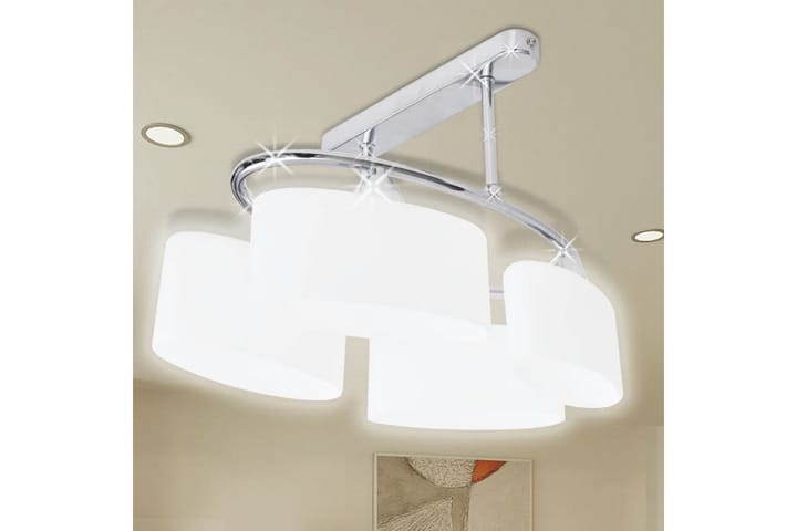 Ellipsoide Taklampe med Glasskjerm - 4 E14 Pӕrer - Hvit - Belysning - Innendørsbelysning & Lamper - Plafond