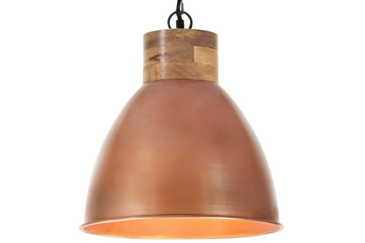 Industriell hengelampe kobber jern og heltre 46 cm E27 - Brun - Belysning - Innendørsbelysning & Lamper - Vinduslampe