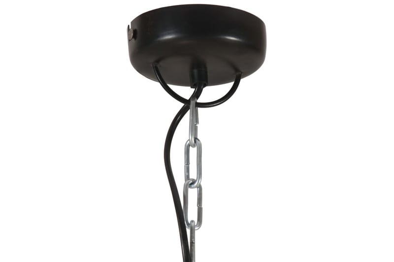 Industriell hengelampe svart rund 32 cm E27 heltre mango - Svart - Belysning - Innendørsbelysning & Lamper - Taklampe