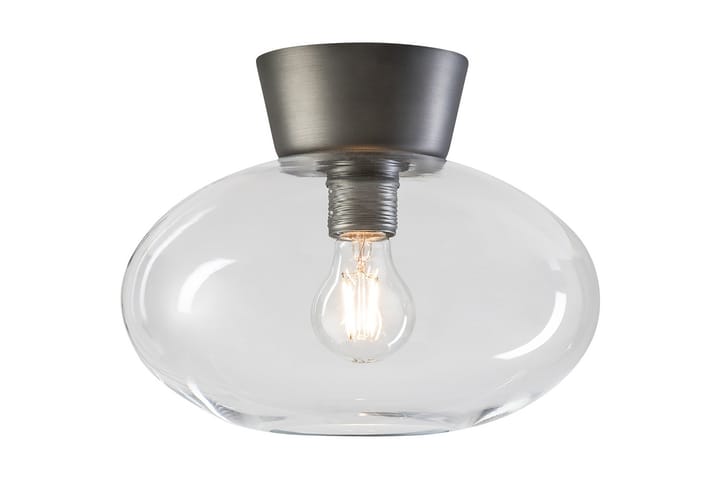 Plafondlampe Bullo 27x21 cm Oksidgrå/Klart Glass