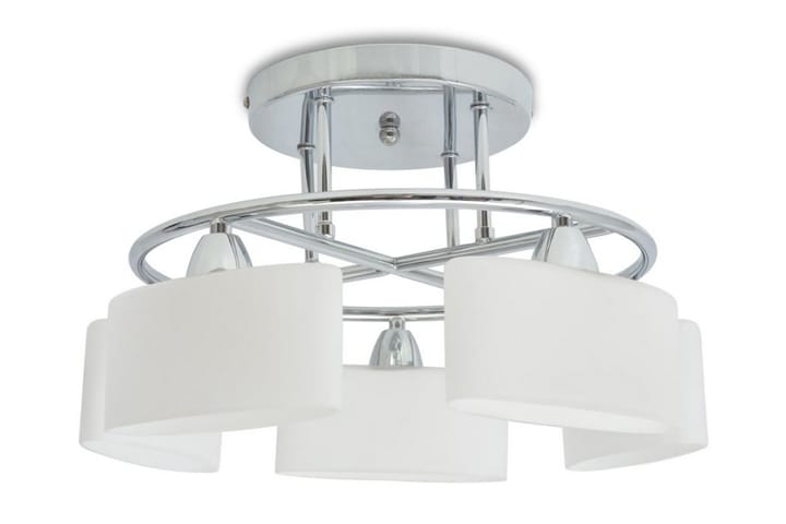 Taklampe m. ellipseformede glasskjermer for 5 E14-pӕrer 200W - Hvit - Belysning - Innendørsbelysning & Lamper - Plafondlampe