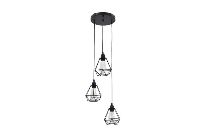 Taklampe med diamant-design svart 3 x E27 lyspӕrer - Svart - Belysning - Innendørsbelysning & Lamper - Taklampe - Taklampe stue