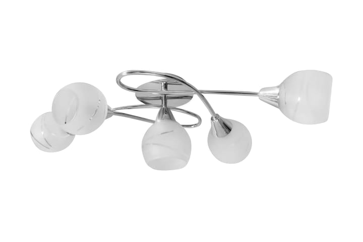 Taklampe med Glass Skjerm til 5 E14 Lyspӕr - Hvit - Belysning - Innendørsbelysning & Lamper - Taklampe
