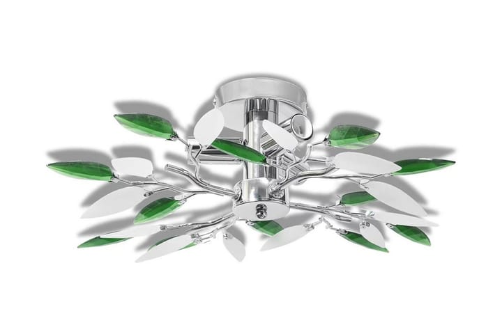 Taklampe med Hvit og Grønn Akryl Crystal Armer - 3 E14 Pӕrer - Belysning - Innendørsbelysning & Lamper - Taklampe