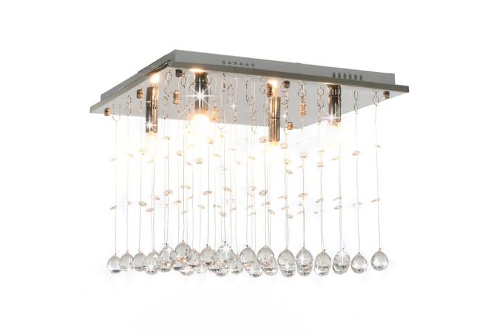 Taklampe med krystallperler sølv kubisk G9 - Silver - Innredning - Dekorasjon & innredningsdetaljer - Romdelere