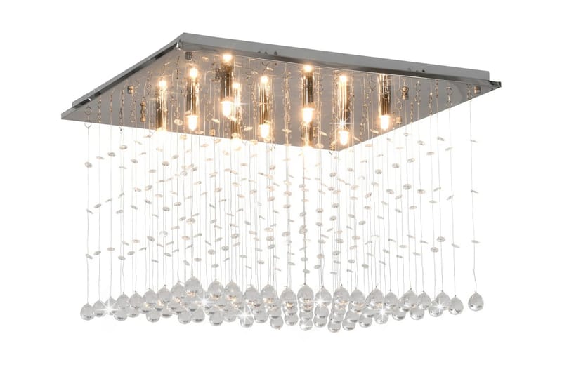 Taklampe med krystallperler sølv kubisk G9 - Silver - Belysning - Innendørsbelysning & Lamper - Taklampe