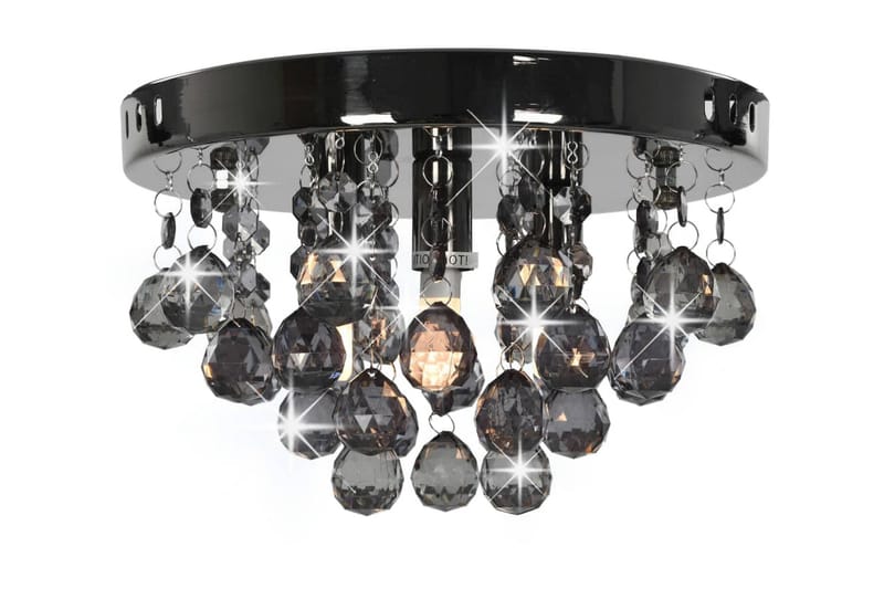 Taklampe med røykgrå perler svart rund G9 - Svart - Belysning - Innendørsbelysning & Lamper - Plafond