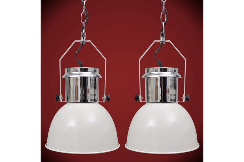 Taklampe metall 2 stk høydejusterbar moderne hvit - Hvit - Belysning - Innendørsbelysning & Lamper - Taklampe