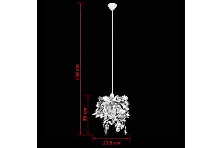Taklampe/lysekrone løvpaletter 21,5 x 30 cm sølv - Sølv - Belysning - Innendørsbelysning & Lamper - Taklampe