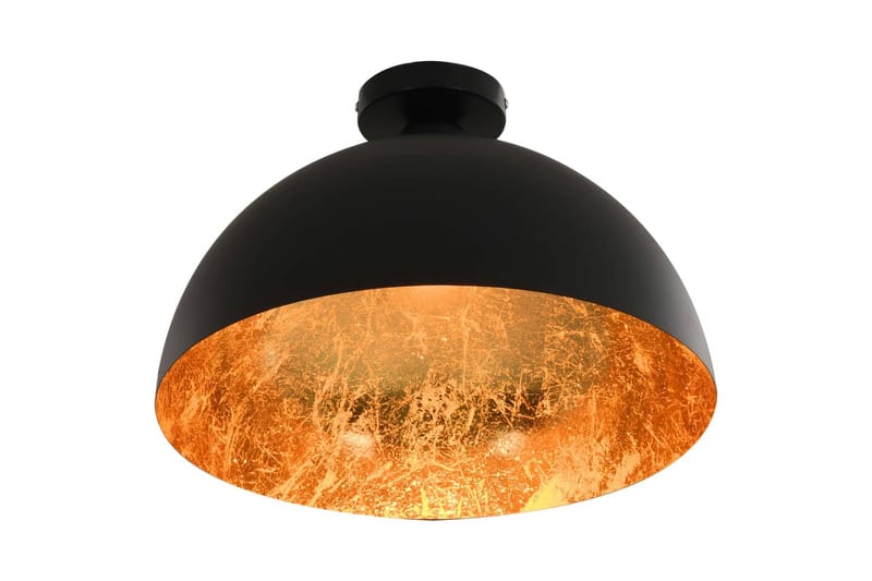 Taklamper 2 stk svart og gull halvkuleformet E27 - Svart - Belysning - Innendørsbelysning & Lamper - Taklampe