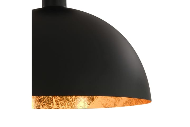 Taklamper 2 stk svart og gull halvkuleformet E27 - Svart - Belysning - Innendørsbelysning & Lamper - Taklampe