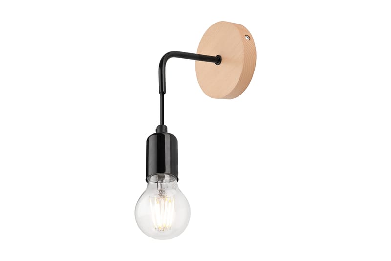 Vegglampe Orazio - Svart|Natur - Belysning - Innendørsbelysning & Lamper - Vegglampe