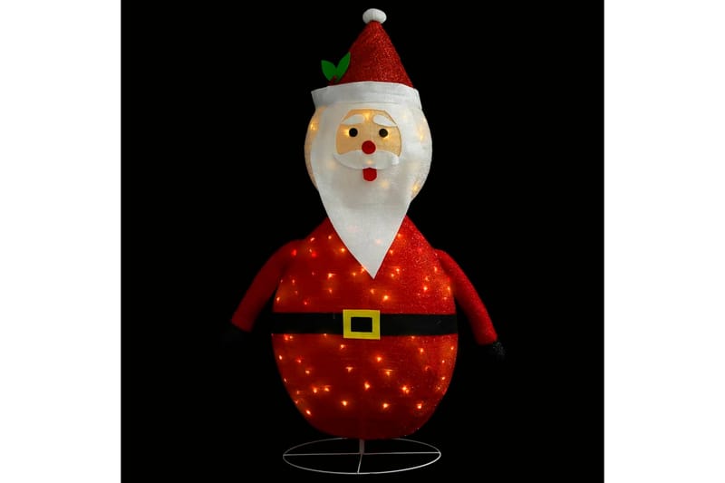 Dekorativ julenissefigur LED luksusstoff 90 cm - Rød - Belysning - Julebelysning - Julebelysning utendørs