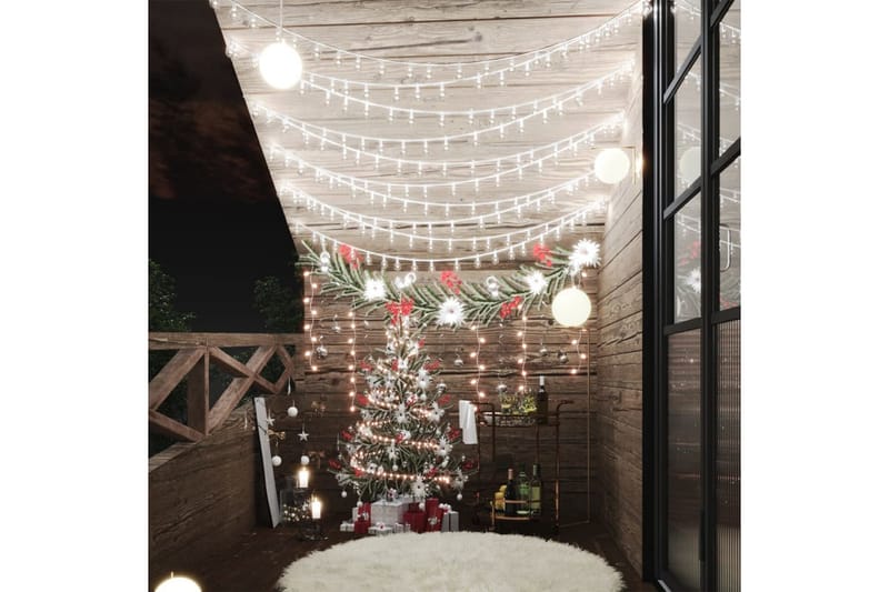 Eventyrlysslynger 40 m 400 LED kaldhvitt 8 funksjoner - Hvit - Belysning - Julebelysning - Julebelysning utendørs