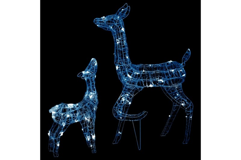 Julereinsdyrfamilie akryl 160 LED 160 cm kaldhvitt - Hvit - Belysning - Julebelysning - Julebelysning utendørs