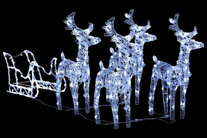 Reinsdyr og slede julepynt 400 lysdioder akryl - Belysning - Julebelysning - Julebelysning utendørs