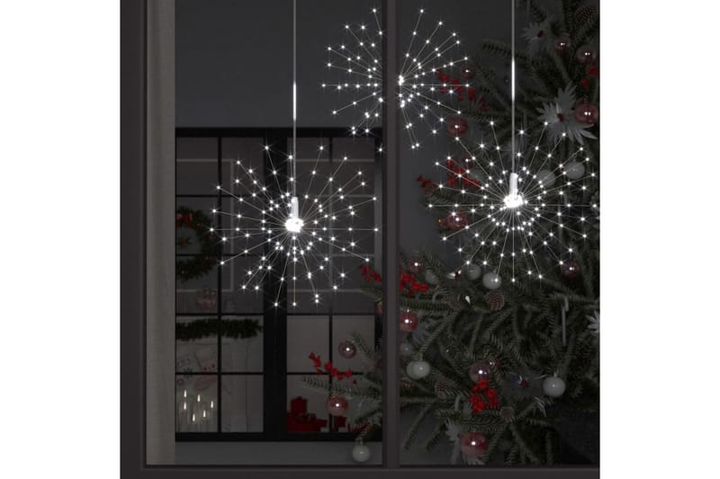 Utendørs julelys fyrverkeri 2 stk 50 cm 280 lysdioder - Hvit - Belysning - Julebelysning - Julebelysning utendørs