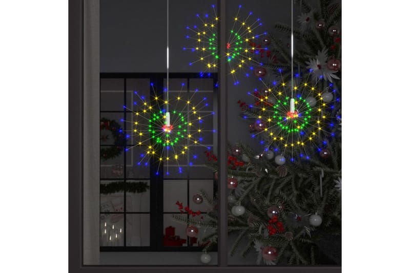 Utendørs julelys fyrverkeri 4 stk 50 cm 560 lysdioder - Hvit - Belysning - Julebelysning - Julebelysning utendørs
