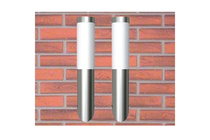 Vegglamper 2stk 6 x 36 cm - Sølv - Belysning - Utendørsbelysning - Fasadebelysning
