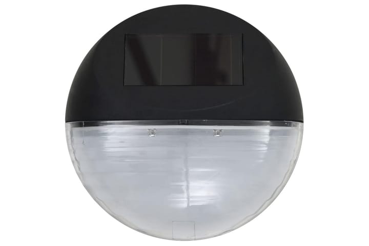 Utendørs soldreven vegglampe LED 12 stk rund svart - Hvit|Svart - Belysning - Utendørsbelysning - Solcellebelysning