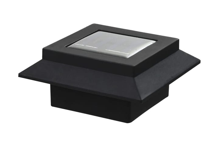 Utendørs sollampe 6 stk LED firkantet 12 cm svart - Hvit|Svart - Belysning - Utendørsbelysning - Solcellebelysning