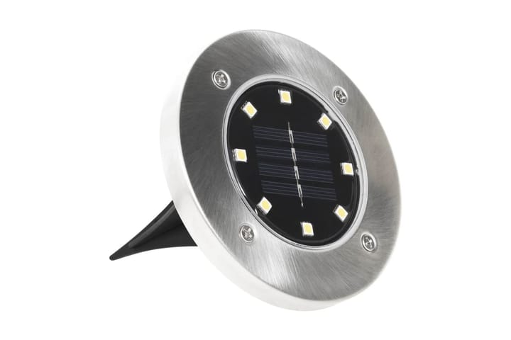 Soldrevet bakkelys 8 stk LED-lys hvit - Hvit - Belysning - Utendørsbelysning - Markbelysning