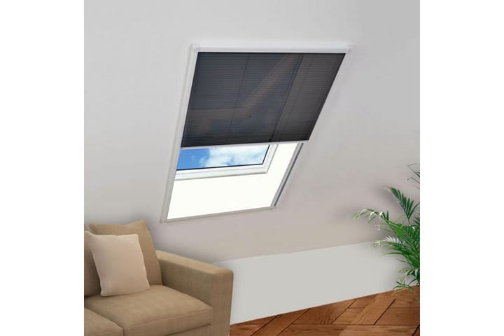 Plissert insektskjerm for vindu aluminium 120x120 cm - Beige|Hvit - Hage - Hagedekorasjon & utemiljø - Myggnett