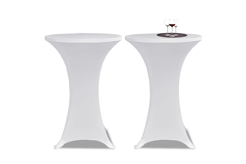 Stående bordduk Ø60 cm hvit strekk 4 stk - Hvit - Hagemøbler & utemiljø - Øvrig hagemøbler - Møbelbeskyttelse - Overtrekk hagemøbler