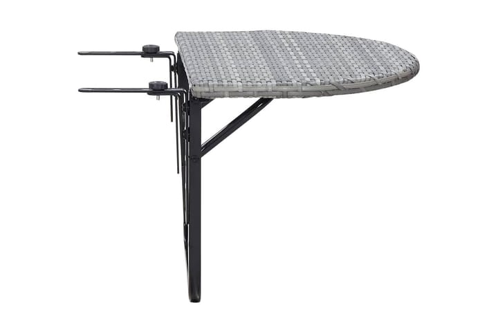 Balkongbord grå 60x60x50 cm polyrotting - Grå - Hagemøbler & utemiljø - Balkong & terrasse - Balkongmøbler - Balkongbord