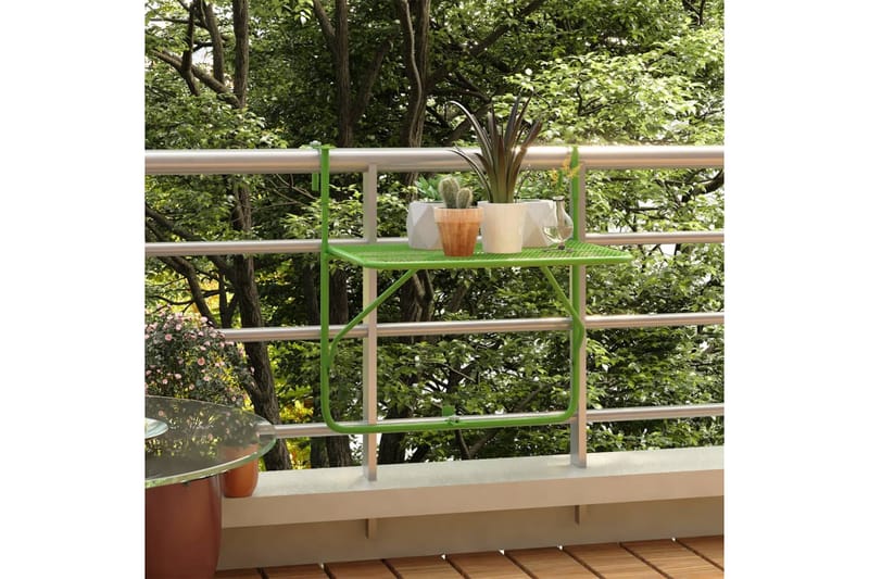 Balkongbord grønn 60x40 cm stål - grønn - Hagemøbler & utemiljø - Balkong & terrasse - Balkongmøbler - Balkongbord