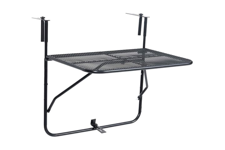 Balkongbord svart 60x40 cm stål - Svart - Hagemøbler - Balkongmøbler - Balkongbord