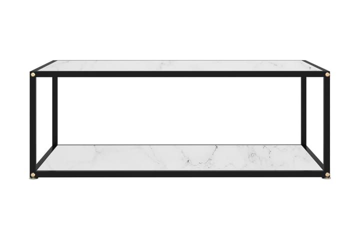 Tebord hvit 100x50x35 cm herdet glass - Hvit - Hagemøbler - Balkongmøbler - Balkongbord