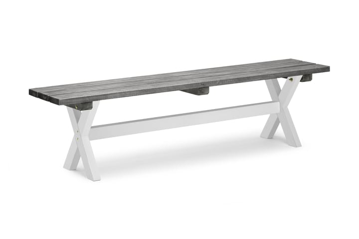 Benk Shabby Chic Grå/Hvit - 40x180 cm - Hagemøbler - Loungemøbler - Loungesofaer