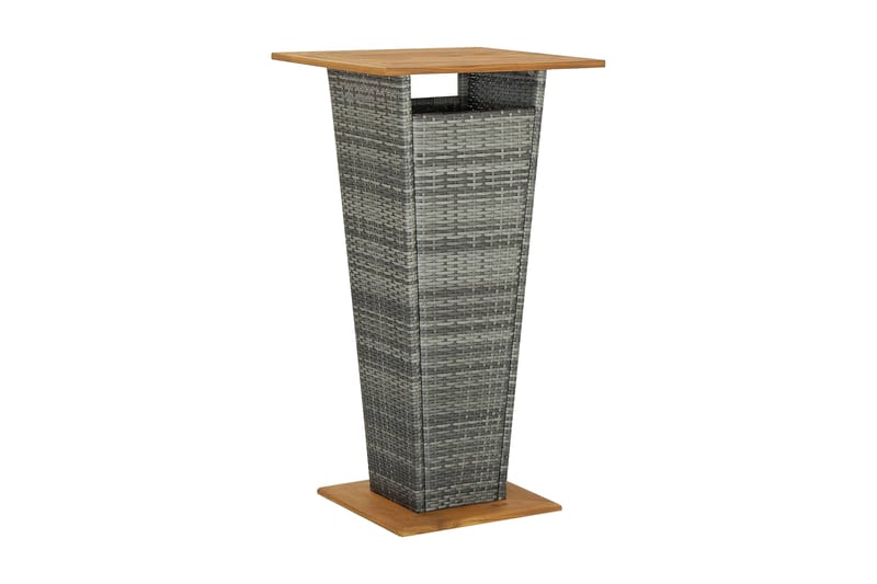 Barbord grå 60x60x110 cm polyrotting og heltre akasie - Grå - Hagemøbler & utemiljø - Hagebord - Barbord utendørs