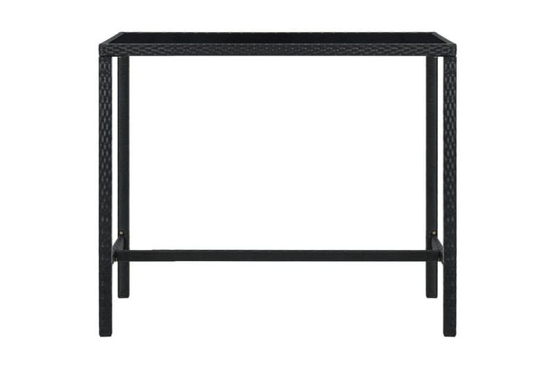 Hagebarbord svart 130x60x110 cm polyrotting og glass - Svart - Hagemøbler & utemiljø - Hagebord - Barbord utendørs