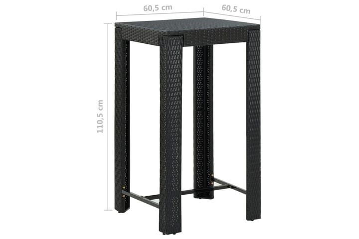 Utendørs barbord svart 60,5x60,5x110,5 cm polyrotting - Svart - Hagemøbler & utemiljø - Hagebord - Barbord utendørs