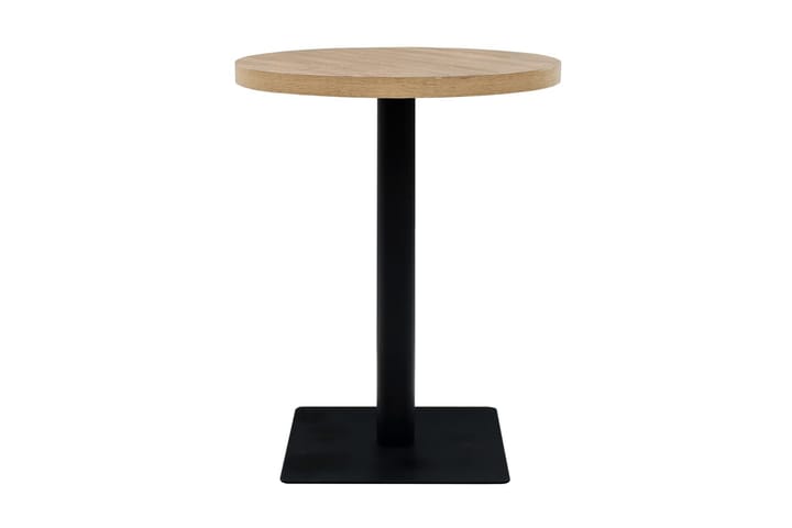Bistrobord MDF og stål rund 60x75 cm eikefarge - Beige - Møbler - Bord - Spisebord & kjøkkenbord