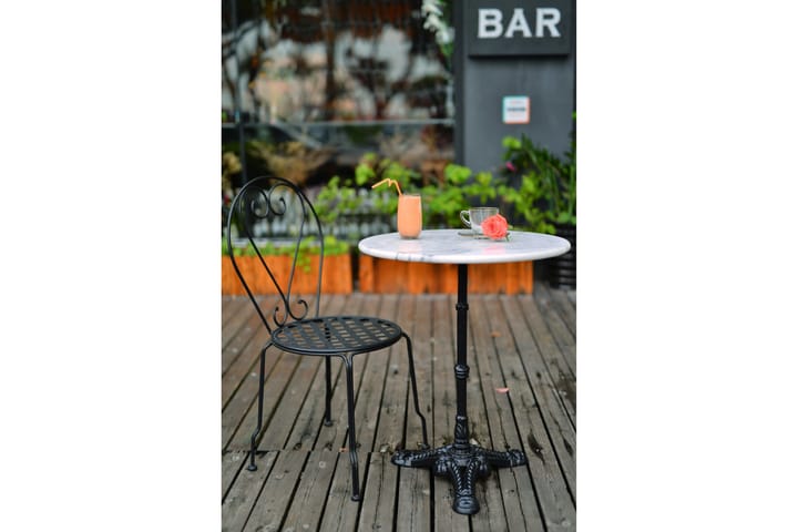 Cafébord Harrow - Hvit/Svart - Hagemøbler & utemiljø - Hagebord - Cafébord